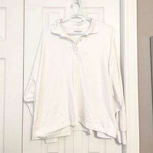 Abercrombie & Fitch White Long Sleeve Polo Shirt